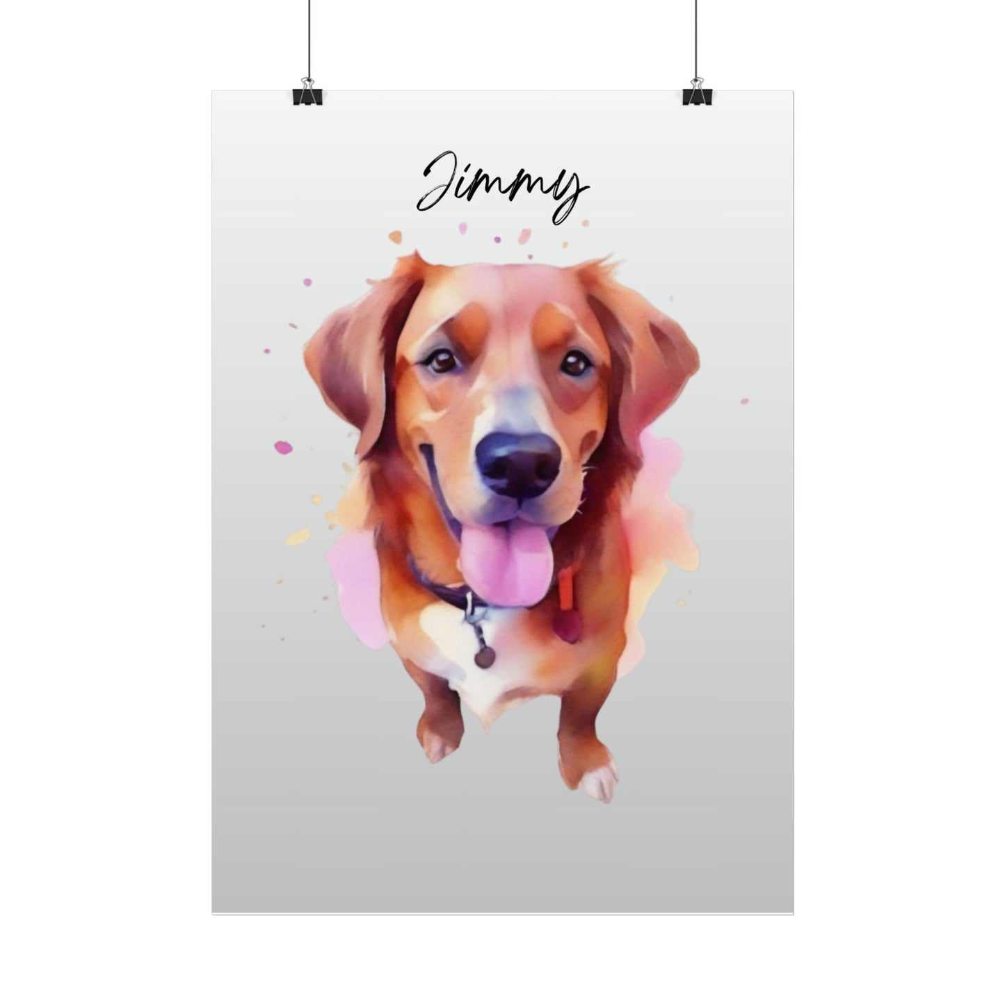 Pandarino Personalisiertes Haustierportrait Poster, Personalisiertes Hundeportrait, Geschenk für Hundeliebhaber, Personalisiertes Hundeposter, Haustierportrait Poster