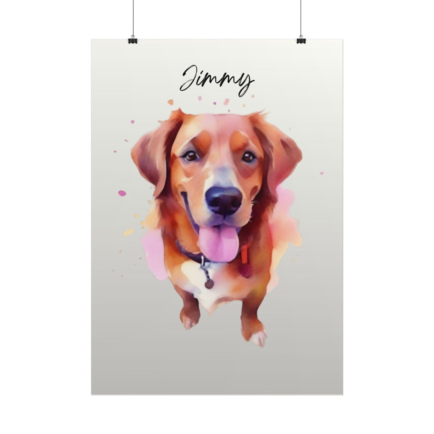 Pandarino Personalisiertes Haustierportrait Poster, Personalisiertes Hundeportrait, Geschenk für Hundeliebhaber, Personalisiertes Hundeposter, Haustierportrait Poster