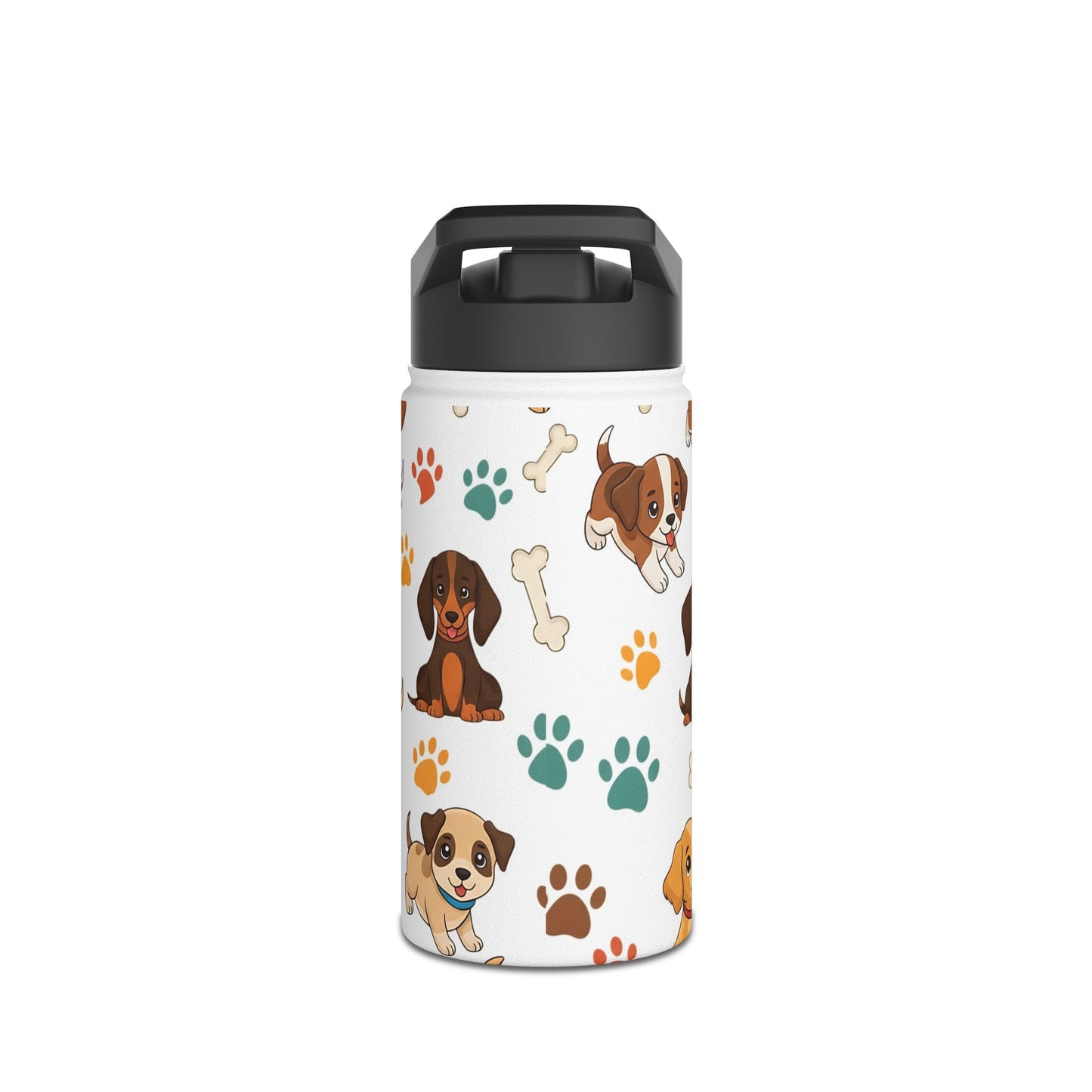 Pandarino Personalisierte Wasserflasche mit Hundemotiv, Personalisiertes Geschenk für Tierliebhaber, Trinkflasche für Kinder, Accessoire für Hundebesitzer, Süßes Tierdesign