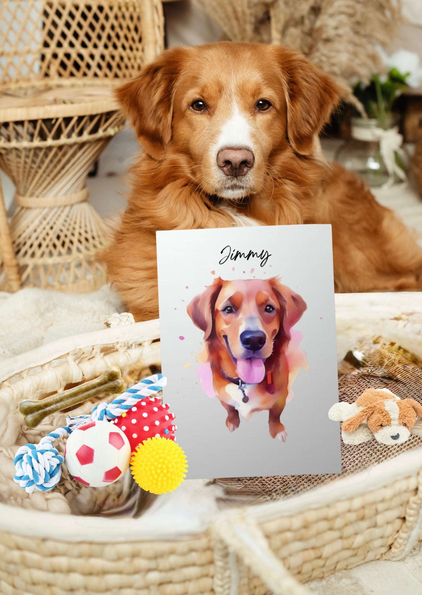 Pandarino Personalisiertes Haustierportrait Poster, Personalisiertes Hundeportrait, Geschenk für Hundeliebhaber, Personalisiertes Hundeposter, Haustierportrait Poster